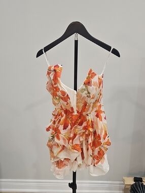 Zimmermann White Camisole with Orange Floral Print
